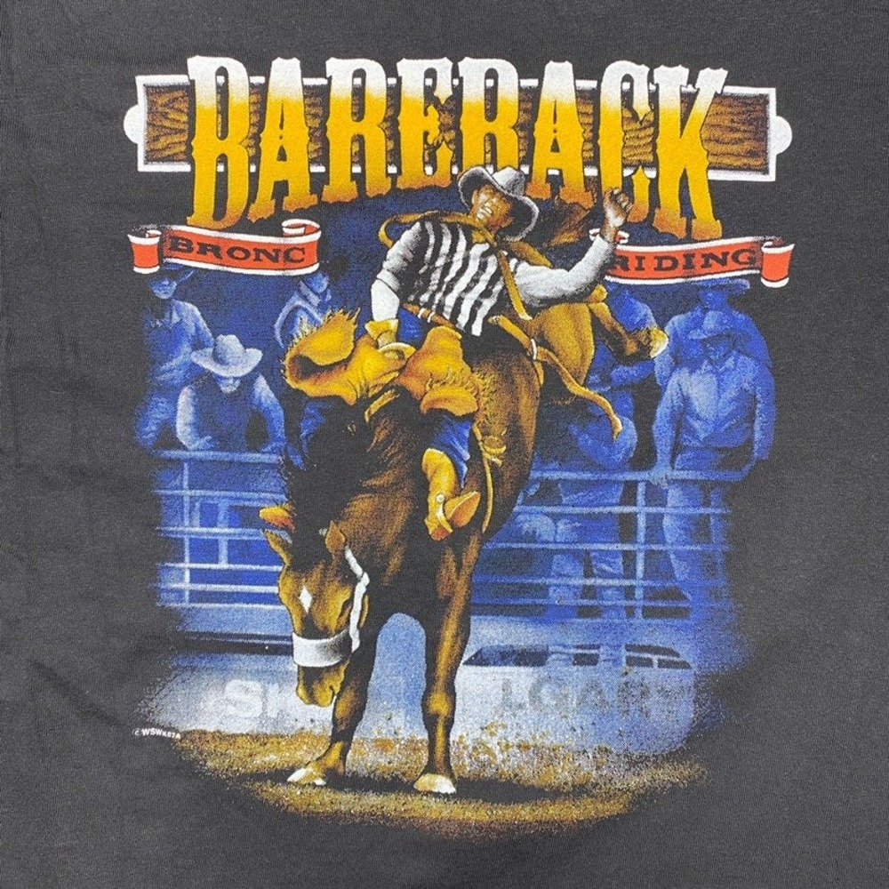 Vintage 90s Bareback‎ Rodeo Bronc riding cowboy shirt